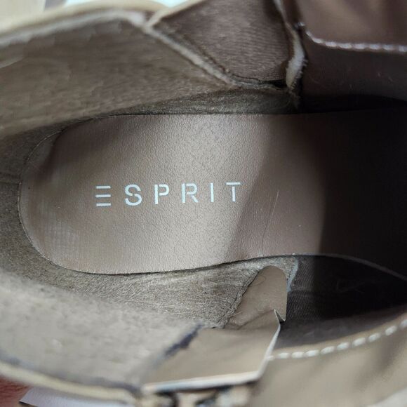 Esprit Tally Ankle Booties Womens 9.5M Taupe Faux Suede Side Zip Buckle Casual - Picture 8 of 9